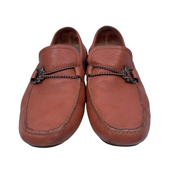 Salvatore Ferragamo Front Siena Tan Calf Leather Gancini Loafers Mens 11 EEE main image 9